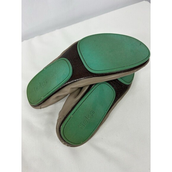 Tieks by Gavriel Ballet Flats Taupe Brown Leather 10 Foldable - Picture 9 of 15